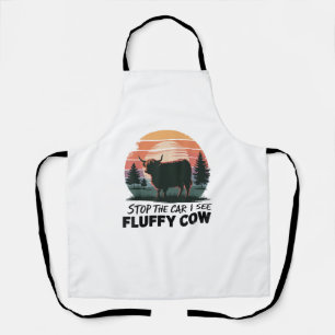 Delantal Parar El Auto Ver Suns Fluffy Cow Highland Cow Far