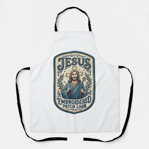 Delantal Parche Bordado de Jesús Mira Parche Bordado de Jes