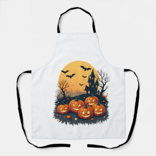 Delantal Parche de Calabaza Espeluznante � Retro Halloween