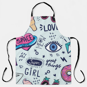 Delantal Parche de Moda: Pegatinas de Pop Art.
