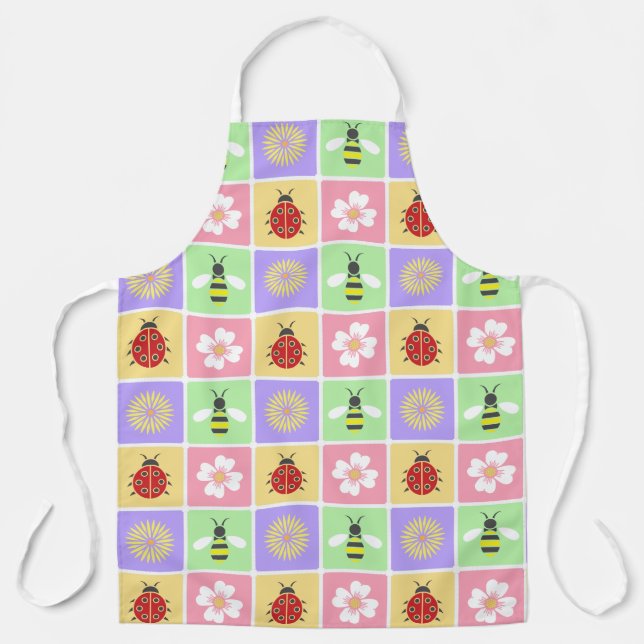 Delantal Parches De Primavera Apron De Impresión Todo-Sobre (Anverso)
