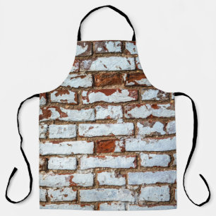 Delantal Pared de ladrillo antiguo con chapa blanca rociada