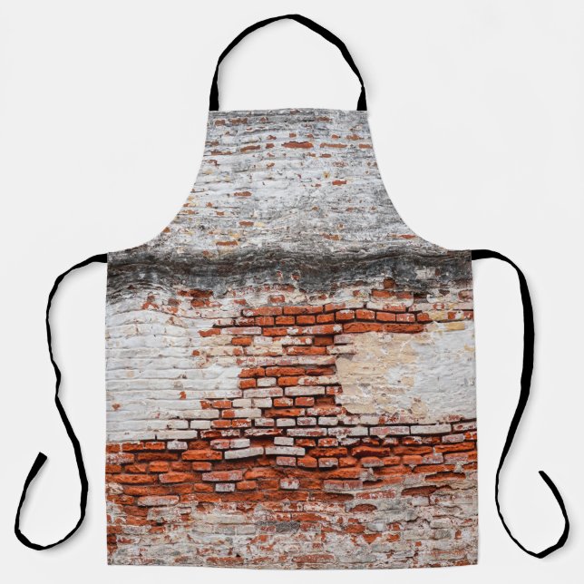 Delantal  pared de ladrillo en la carretera abandonada, abs (Anverso)