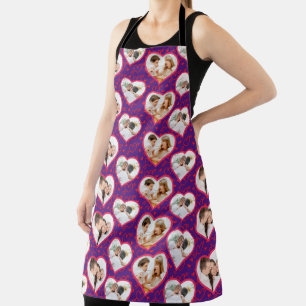 Delantal Pareja Boda Love 3 Photo Heart Pattern