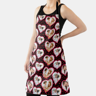 Delantal Pareja Boda Love 3 Photo Heart Pattern