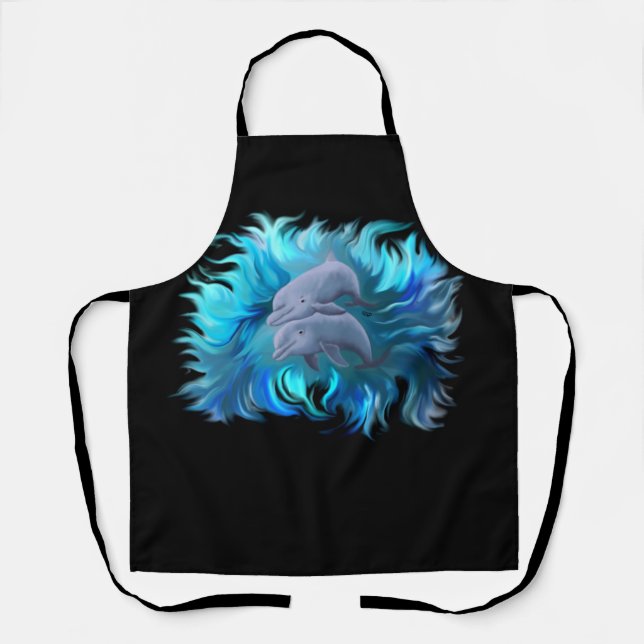 Delantal Pareja de delfines (Anverso)