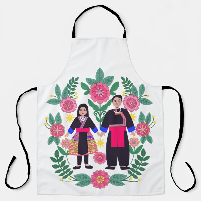 Delantal pareja de leeg hmong personalizada (Anverso)