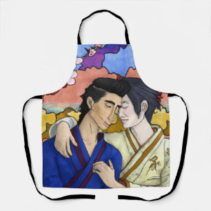 Delantal Pareja gay al estilo del arte japonés Ukiyo-e