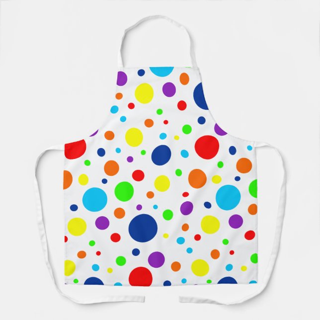 Delantal Pares de arco iris blancos Apron (Anverso)