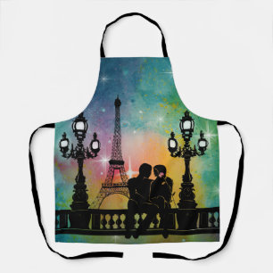 Delantal *~* París Amantes de la Torre Eiffel Rosas estrell