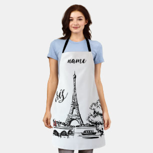 Delantal Paris Eiffel Tower Red Scooter Apron