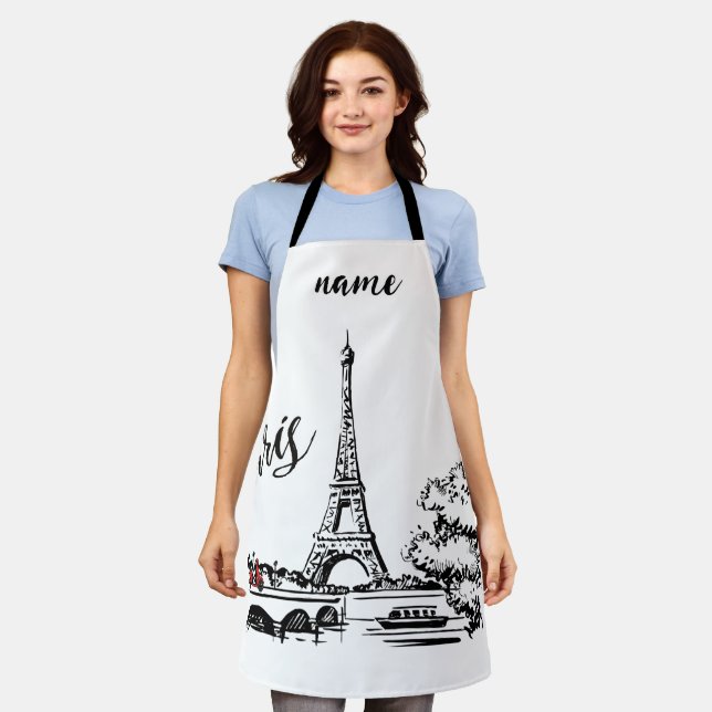 Delantal Paris Eiffel Tower Red Scooter Apron (Gastado)