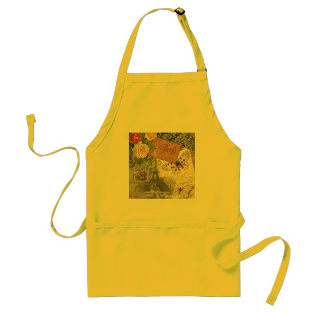 Delantal París Francia Collage de arte antiguo Eiffel Franc (Frente)