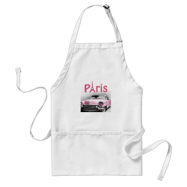 Delantal Paris Francia Pink Car Kitchon Apron (Frente)