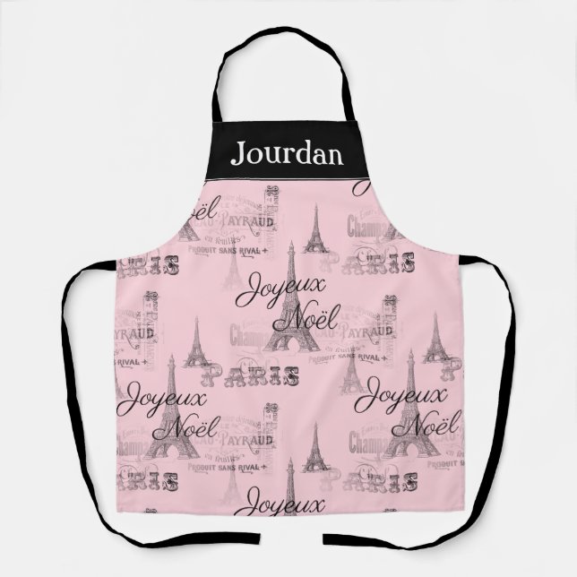 Delantal Paris Joyeux Noel Navidades íntimos Apron (Anverso)