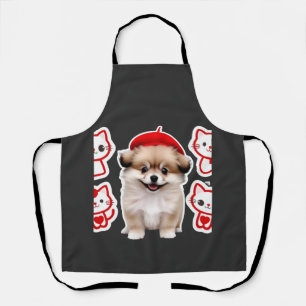 Delantal Paris Pup & Kitty Crew � Perro y gato con boina li