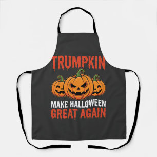 Delantal Parodia Divertida de Halloween Trumpkin Calabaza