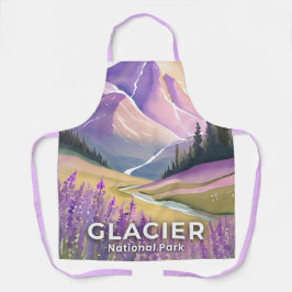 Delantal Parque Nacional Glaciar | Aquarela de Lavanda de P