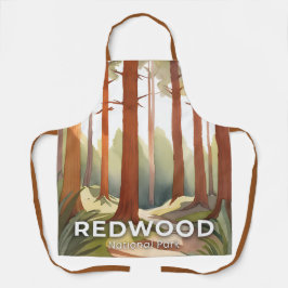 Delantal Parque Nacional Redwood | Arte de viaje en acuarel
