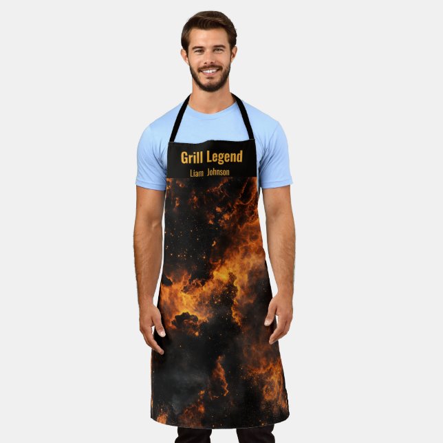 Delantal Parrilla de Firestorm personalizada Apron (Gastado)