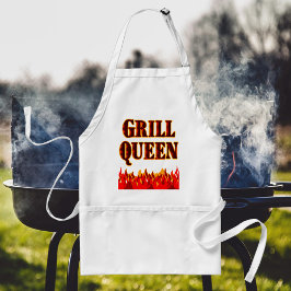 Delantal Parrilla reina divertida diciendo Apron
