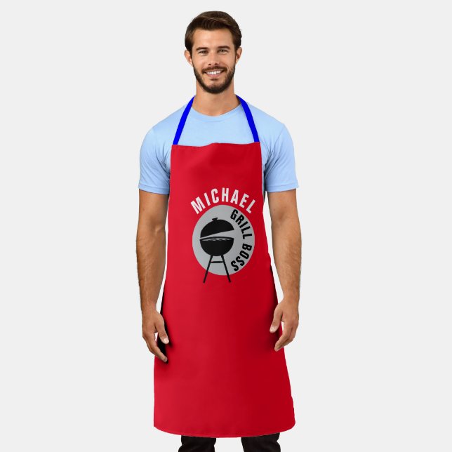 Delantal Parrillada Boss Apron - Regalo personalizado del c (Gastado)