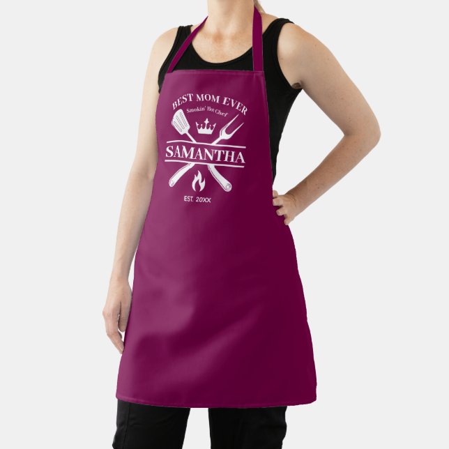 Delantal Parrillada de Reina de barbacoa personalizada | La (in situ)