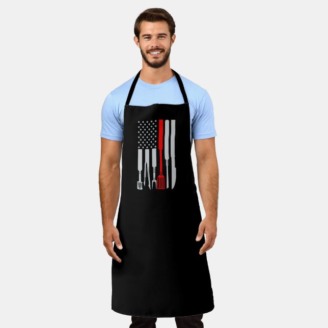 Delantal Parrillada Patriótica Gran Apron Negro (Gastado)