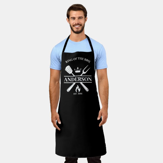 Delantal Parrillada personalizada King of the Grill (Gastado)