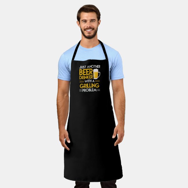 Delantal Parrillada Problema Barbacoa Gran Apron Negro (Gastado)