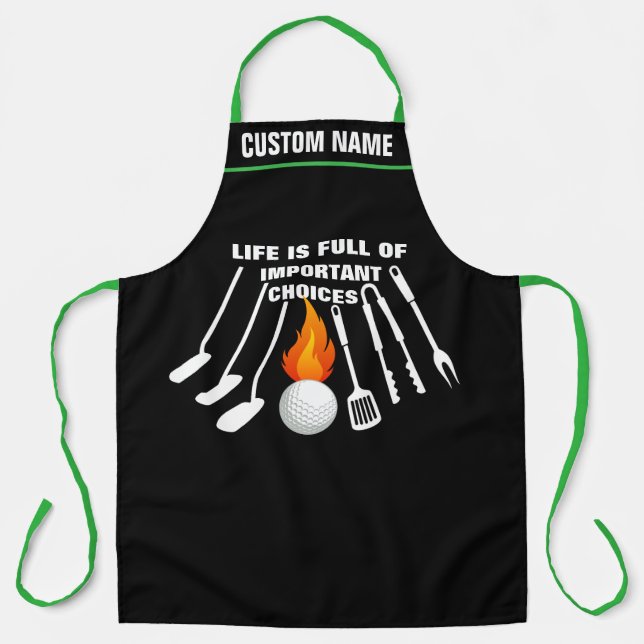 Delantal Parrillada temática de golf personalizada Apron (Anverso)