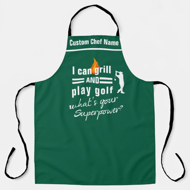 Delantal Parrillada y Golf Apron, ¿Cuál es tu papá de golf  (Anverso)