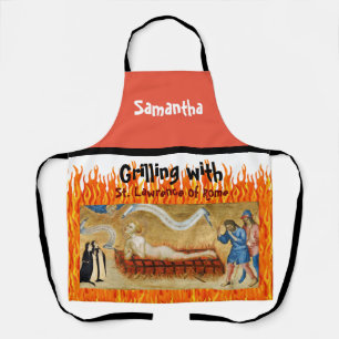 Delantal Parrillando con el apron de impresión de St. Lawre