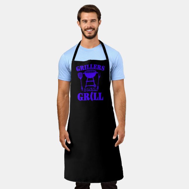 Delantal Parrilleros Parrillarán Salchicha Azul  (Gastado)