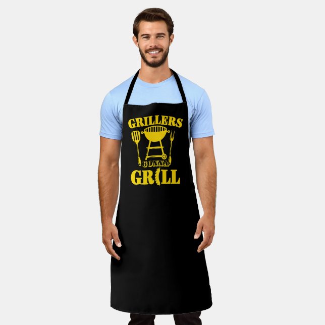 Delantal Parrilleros Parrillarán Salchichas Barbacoa Amaril (Gastado)