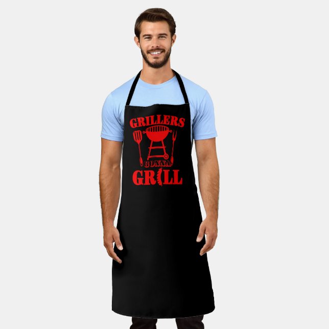 Delantal Parrilleros Parrillarán Salchichas Barbacoa Roja (Gastado)