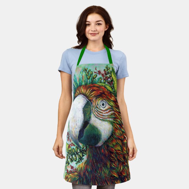 Delantal Parrot Floral Green Funny Guay Apron (Gastado)