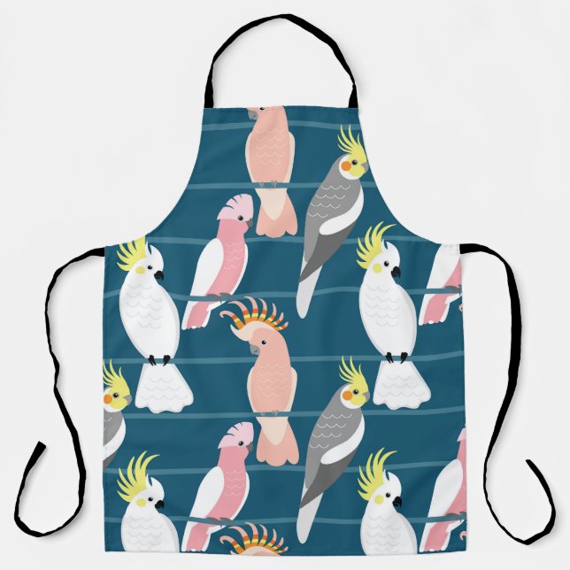 Delantal Parrots personalizados: Patrón sin foco (Anverso)