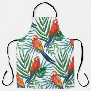 Delantal Parrots tropicales: Palm exuberante sin foco