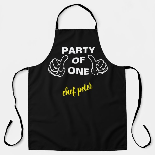 Delantal "Party of One" Chef Apron - Custom Kitchen Gift (Anverso)