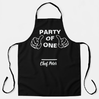 Delantal Party Of One Chef Apron - Funny Custom Kitchen Gif