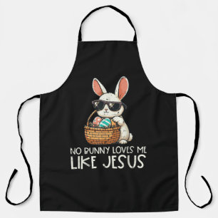 Delantal Pascua Ningún conejo me ama como Jesús Cristiano