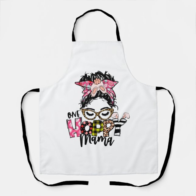 Delantal Pascua Una Adamputada Mamá Desordenada Mamá Bunny  (Anverso)