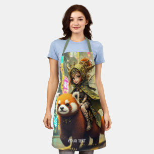 Delantal Paseo de Panda Salvaje Lindo de Fantasía