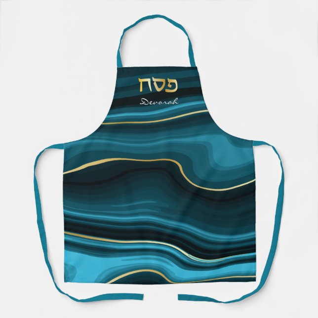 Delantal Passover Hebrew Personalized Pesach Seder Apron (Anverso)