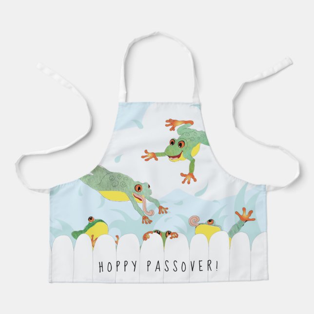Delantal Passover Hoppy Frogs Apron (Anverso)