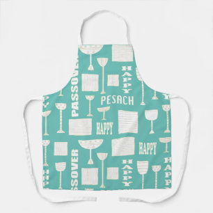 Delantal Passover Matzah Wine Blue Apron