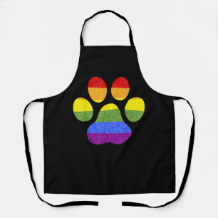 Delantal Pasta arcoiris Imprimir perro Paw simpatizante del
