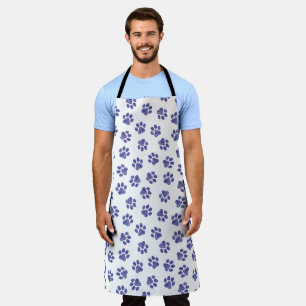 Delantal Pasta de perro, patas de perro, patas azules de la