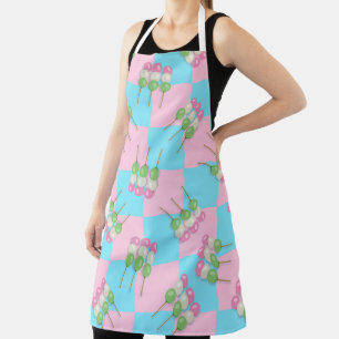 Delantal Pastel Azul Rosa Checkered Dango todo el mundo